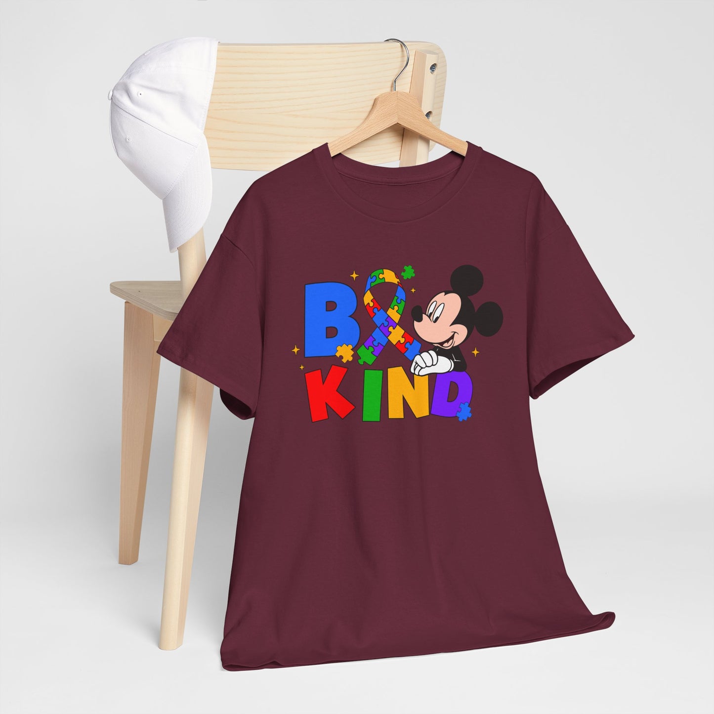 Be Kind Kids T‑Shirt — Colorful Ribbon & Character Graphic