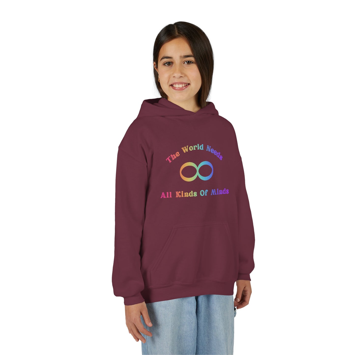 Inclusive Minds Youth Hoodie - The World Needs All Kinds of Minds