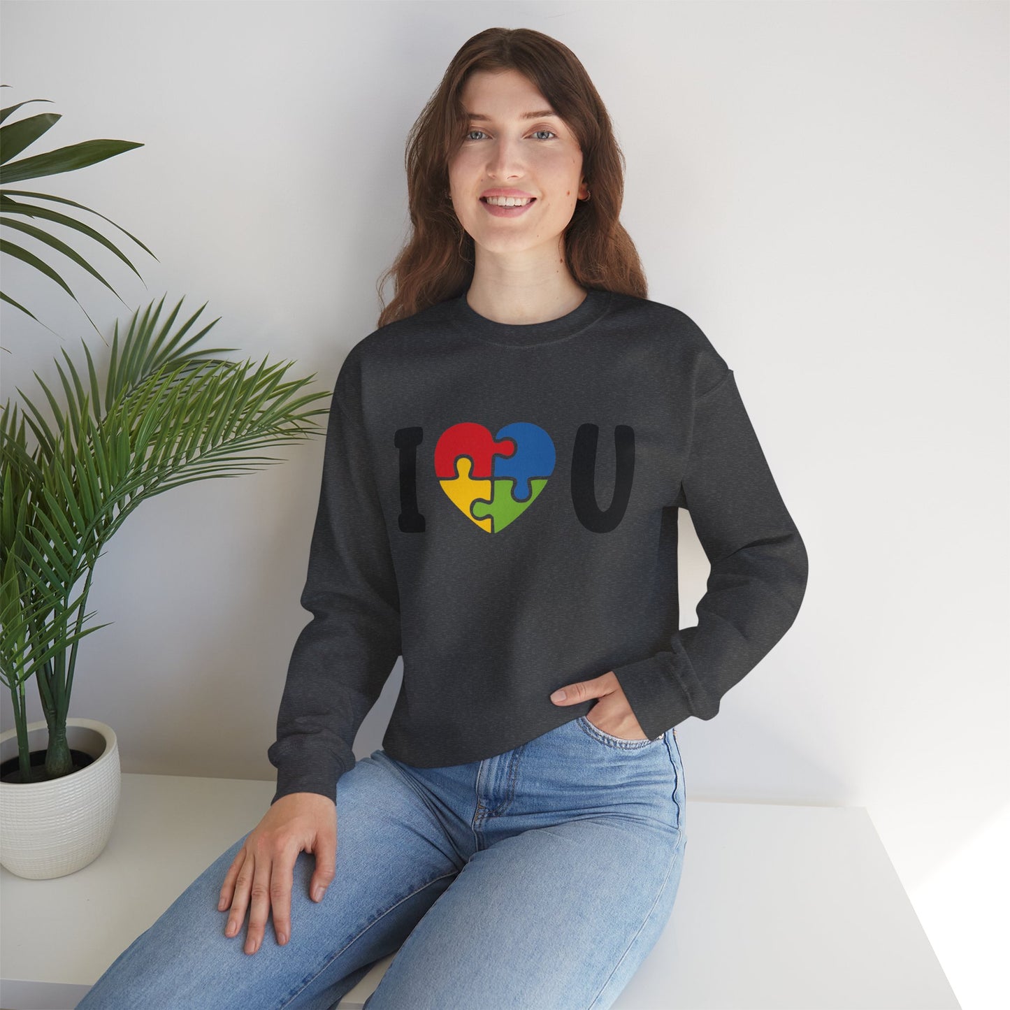 I Love You Heart Puzzle Crewneck Sweatshirt