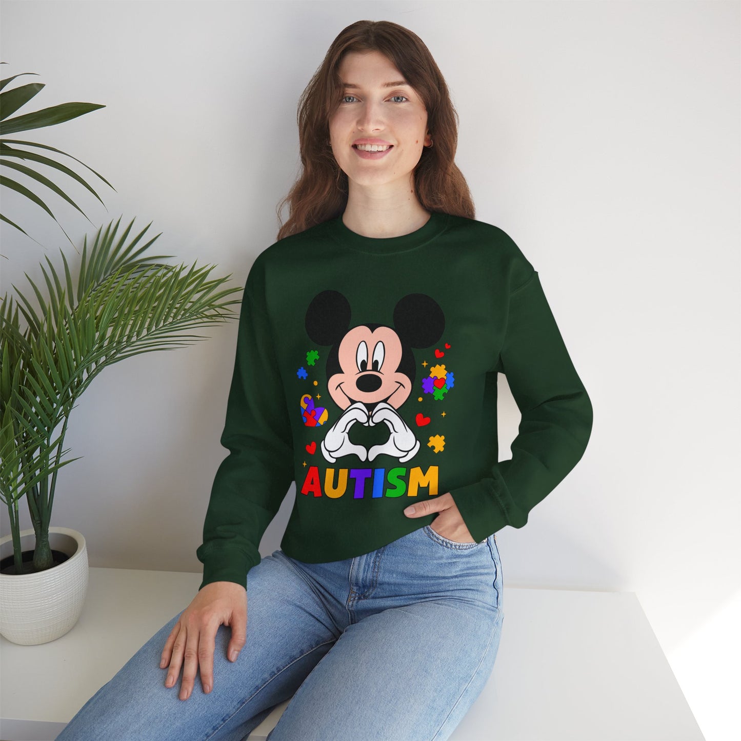 Autism Awareness Cartoon Crewneck Sweatshirt