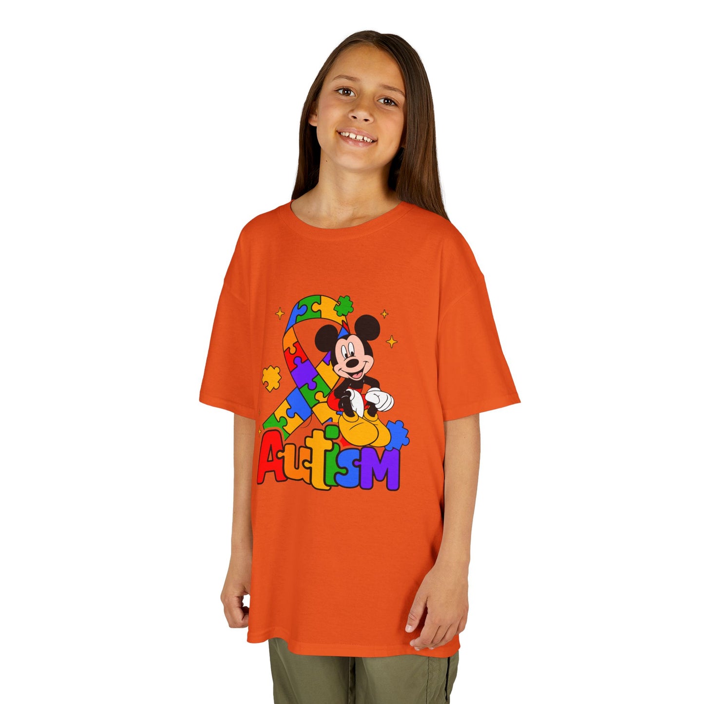 Kids Autism Awareness T-Shirt — Colorful Puzzle Ribbon Design
