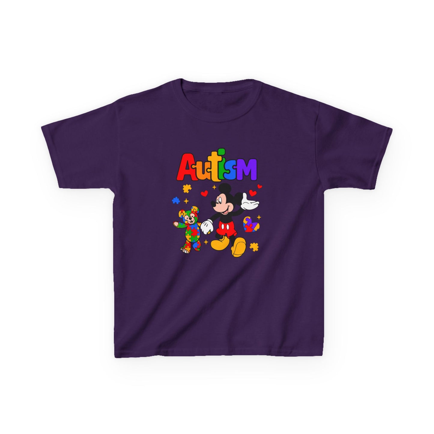 Kids Autism Awareness T‑Shirt — Colorful Puzzle & Friendly Character Design