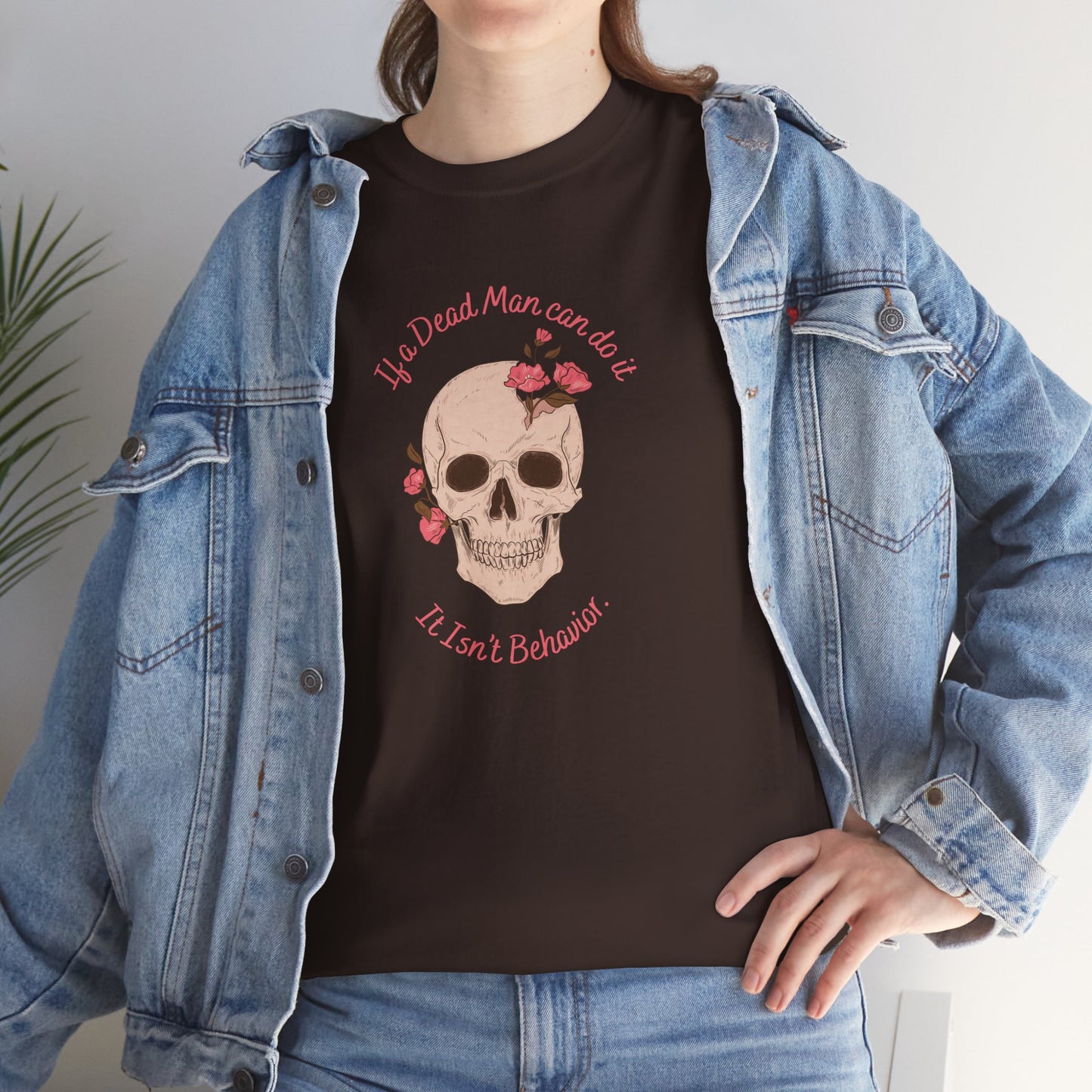 Skull & Roses Unisex Heavy Cotton Tee - Perfect for Halloween, Casual Wear, Gift for Friends, Skull Lovers, or Grunge Fashion