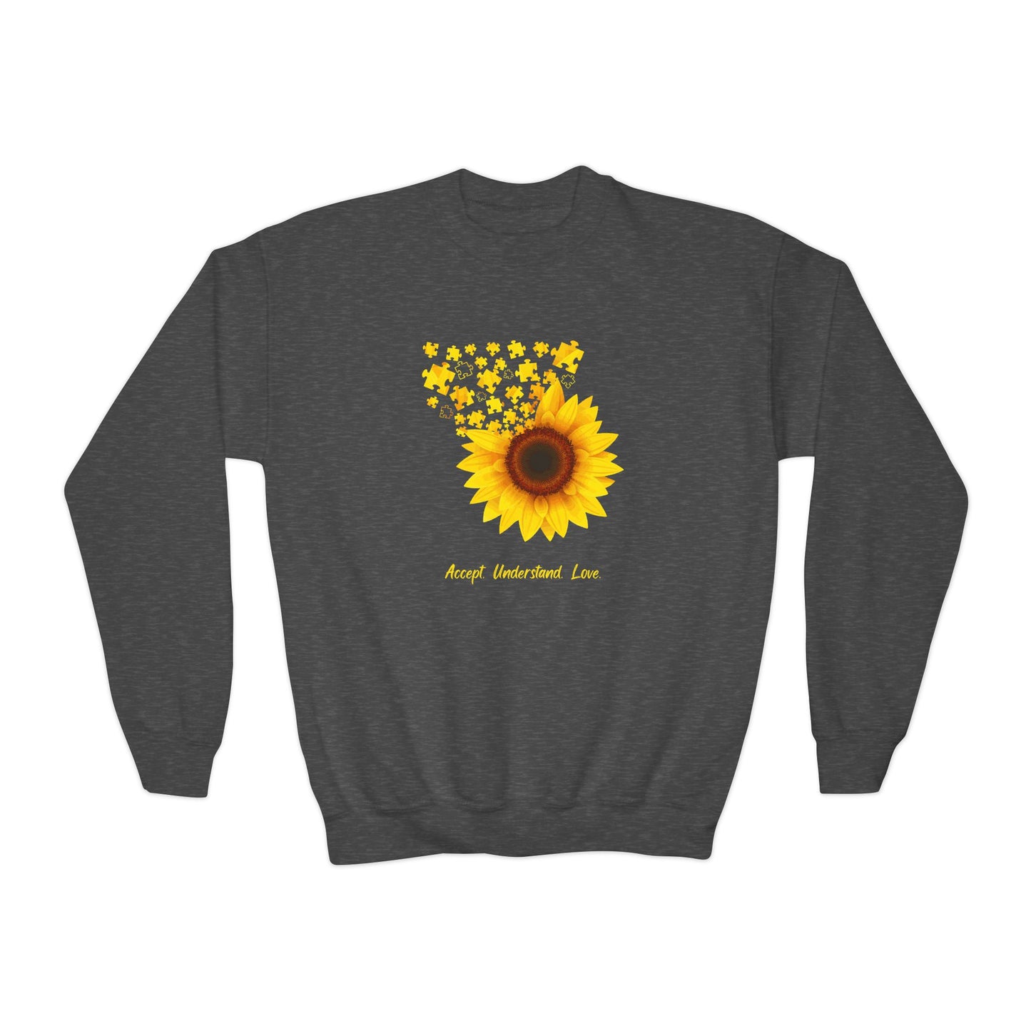 Sunflower Youth Crewneck Sweatshirt - Perfect for Spring and Everyday Wear