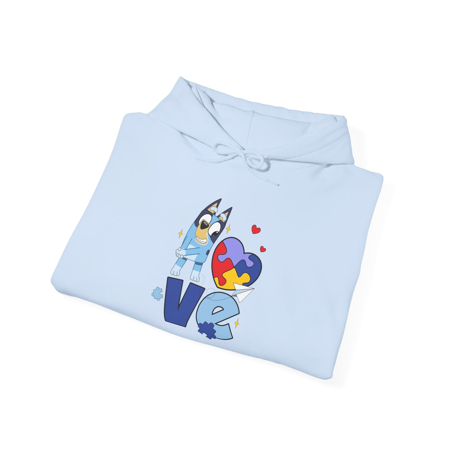 Autism Puzzle Heart Love Hoodie — Cute Inclusive Love Graphic Sweatshirt