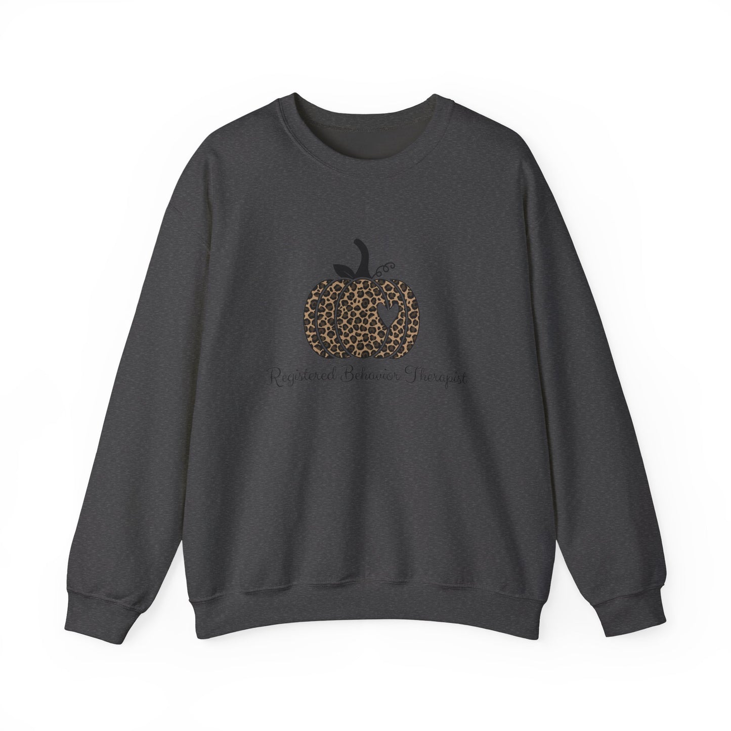 Therapist Leopard Pumpkin Sweatshirt — Registered Behavior Therapist Fall Crewneck