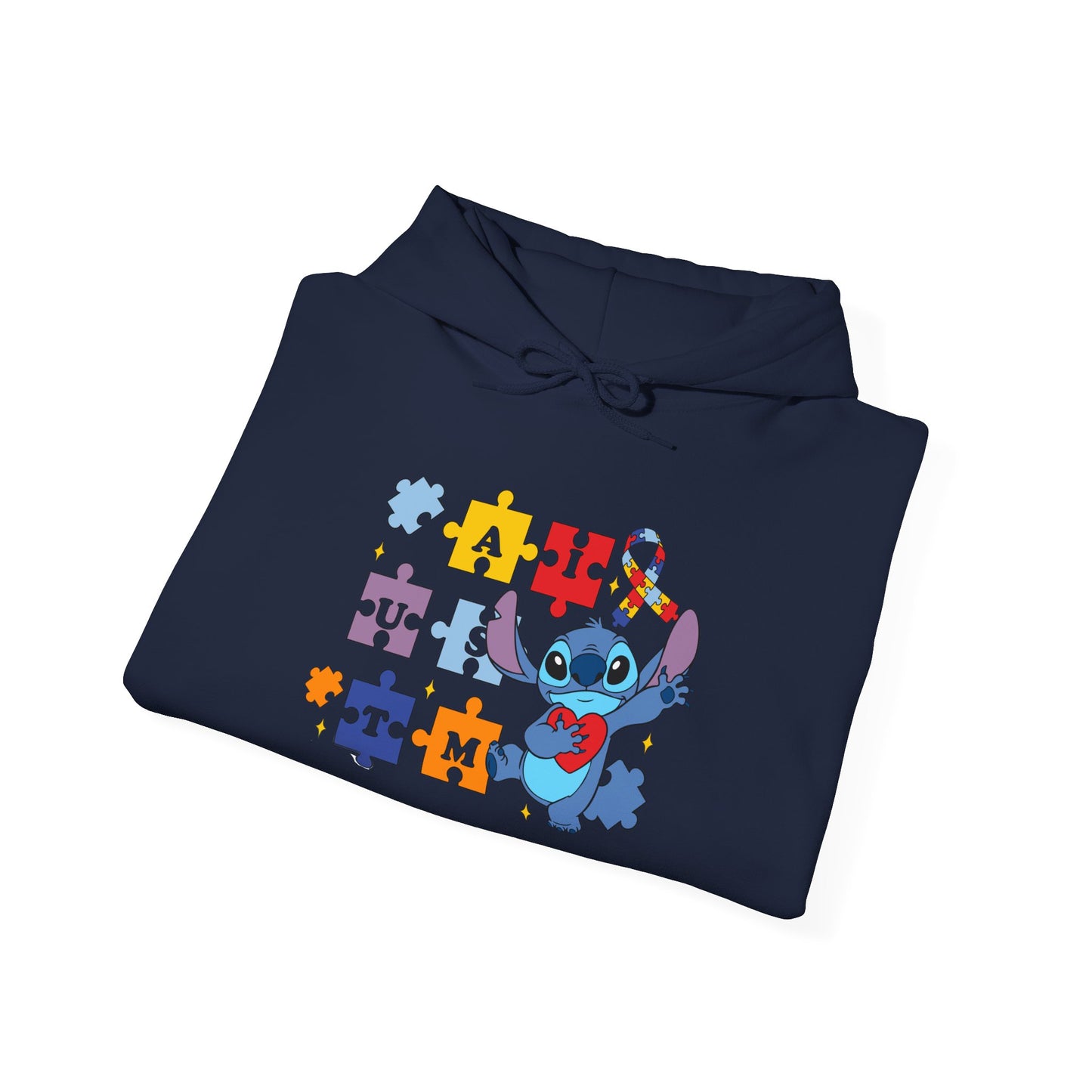 Autism Awareness Hoodie — Puzzle Heart Ribbon Design
