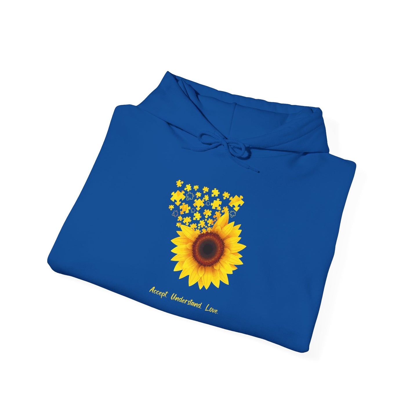Sunflower Love Autism Awareness Advocate Hoodie — Joyful Floral Hooded Sweatshirt