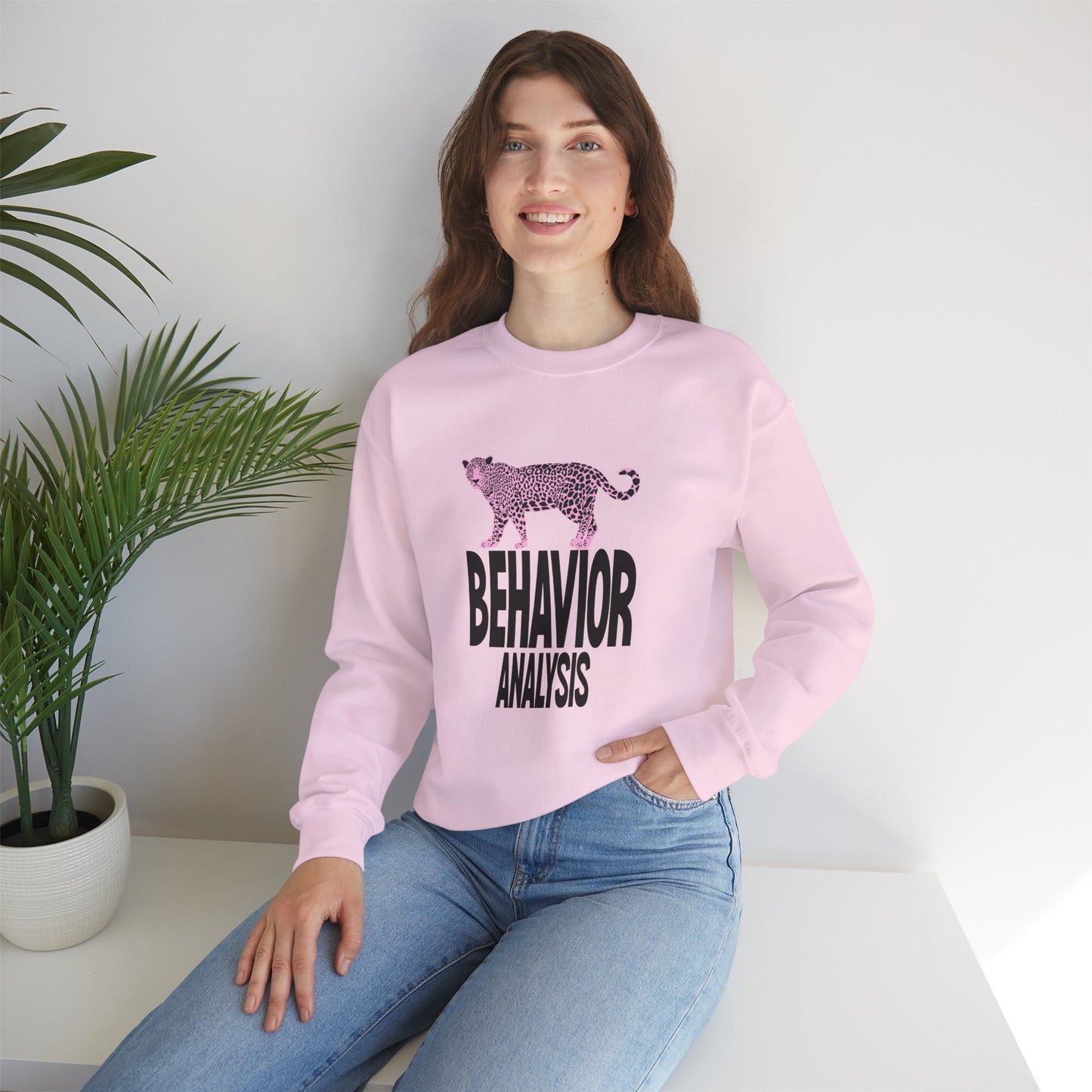Behavior Analysis Leopard Crewneck Sweatshirt for Animal Lovers