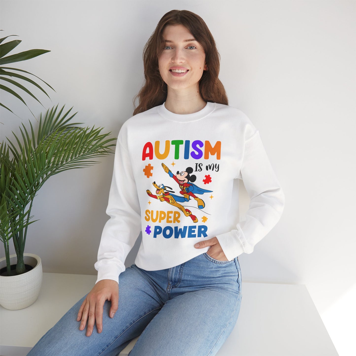 Autism Is My Superpower Crewneck Sweatshirt