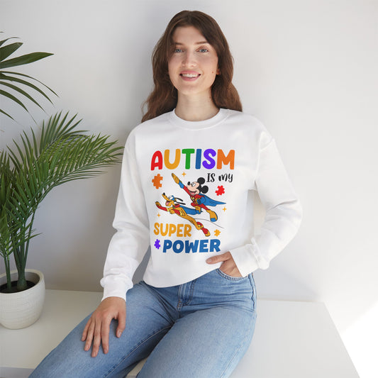 Autism Is My Superpower Crewneck Sweatshirt