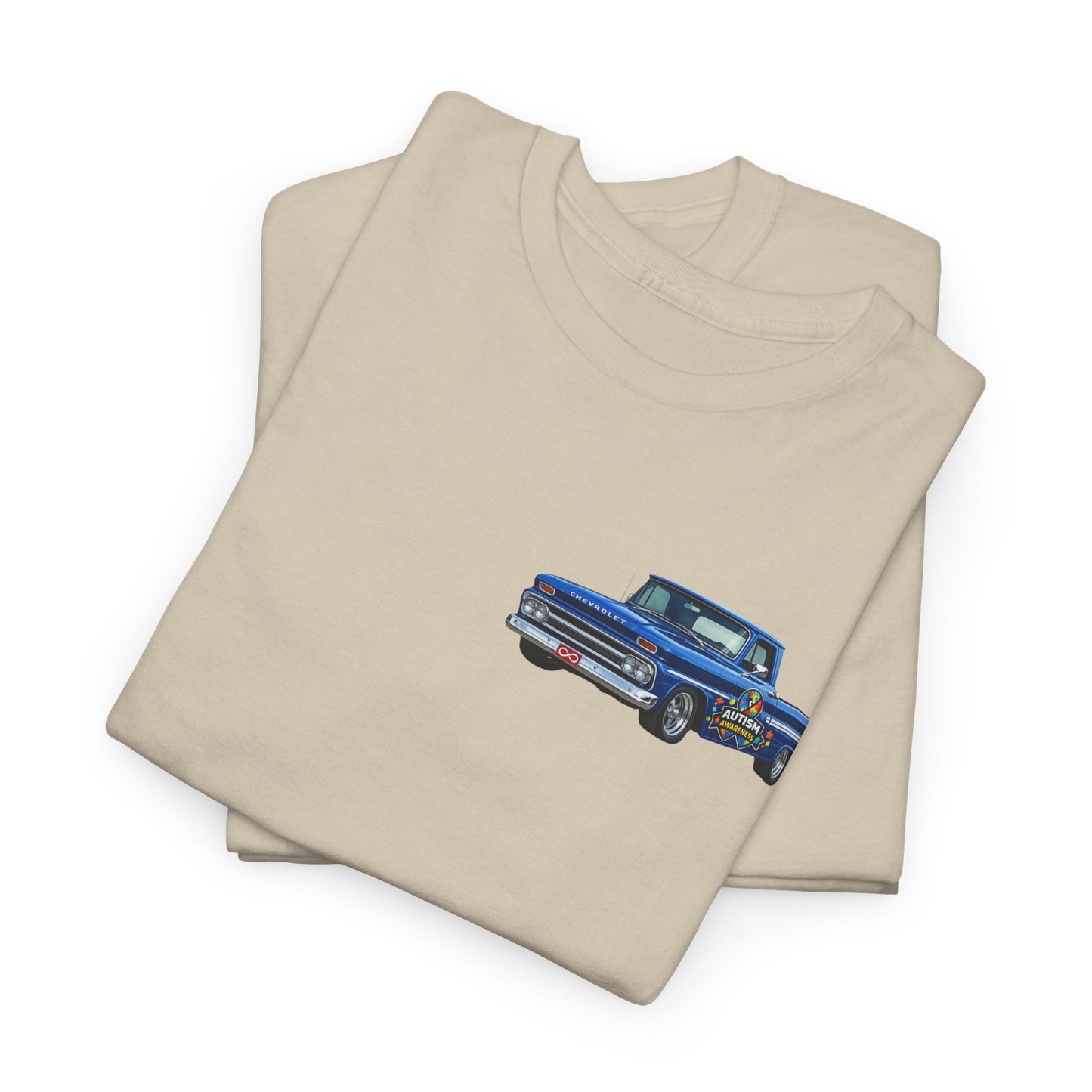 Tim’s Truck Tee- Autism Awareness Truck T-Shirt — Vintage Pickup Puzzle Ribbon Tee
