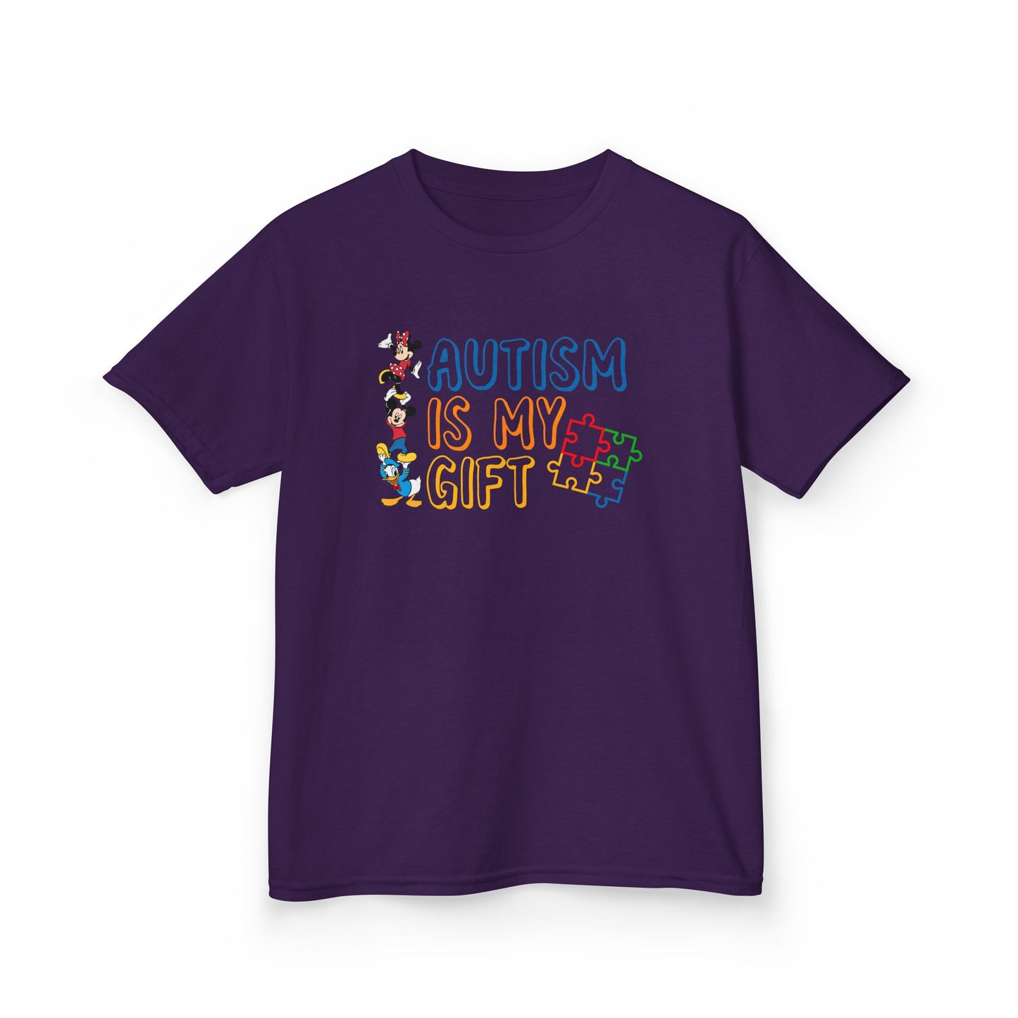 Kids Tee — "Autism Is My Gift" Colorful Puzzle Piece Design