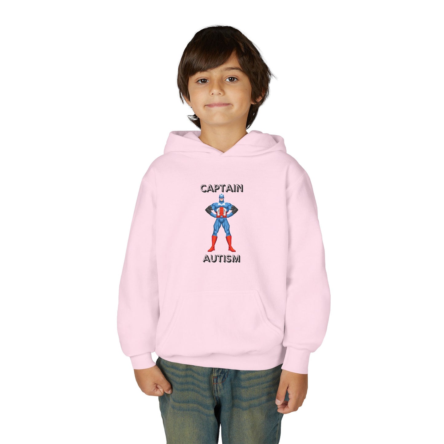 Captain Autism Youth Hooded Sweatshirt - Supportive & Fun Apparel
