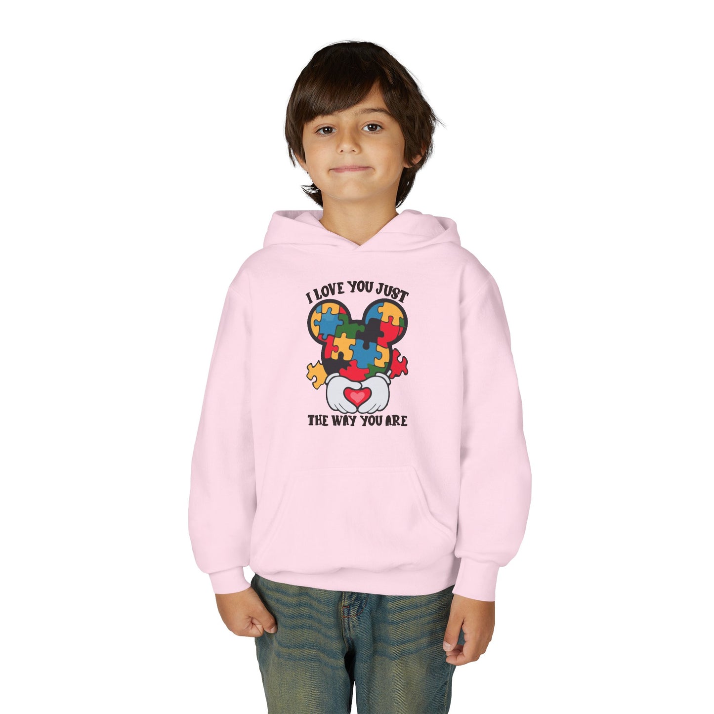 Puzzle Heart Youth Hoodie - "I Love You Just the Way You Are"