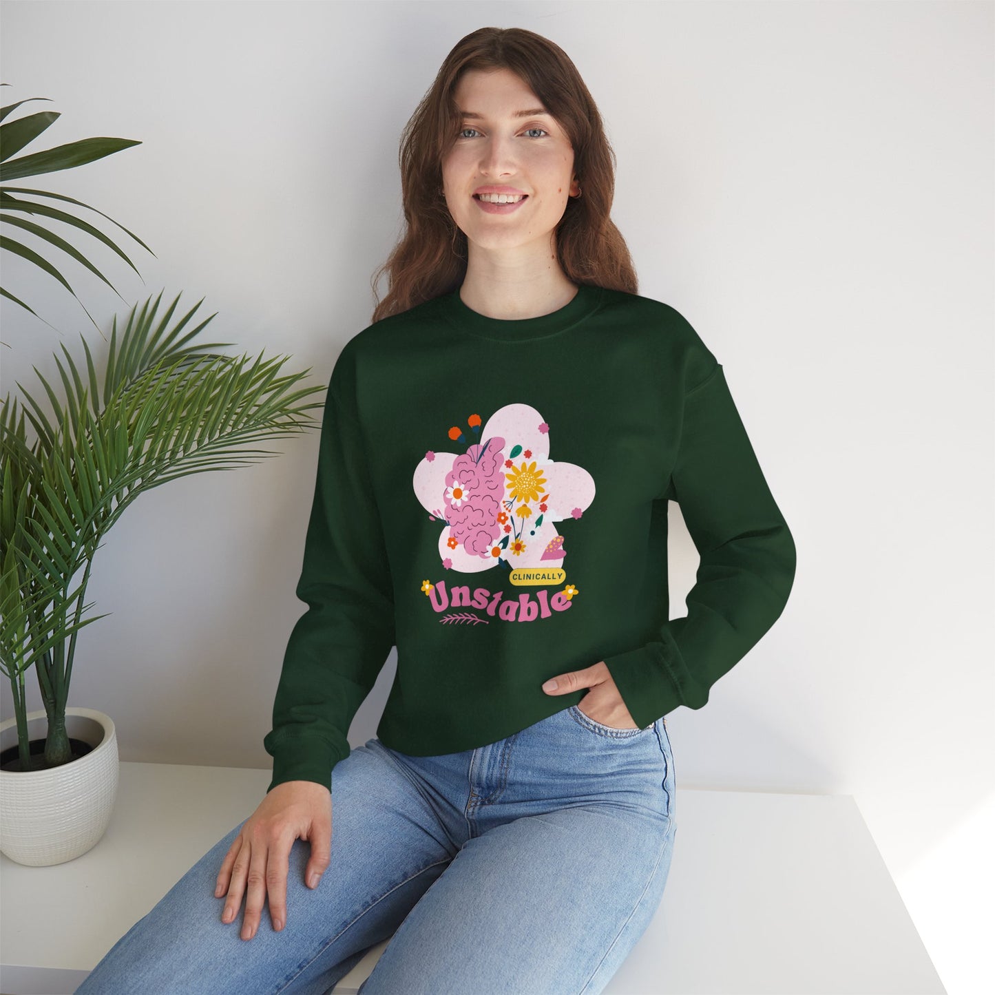 Unstable Floral Brain Crewneck Sweatshirt