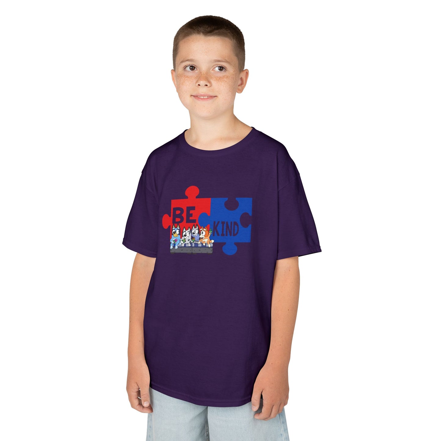 Kids T-Shirt — 'Be Kind' Puzzle Piece Autism Awareness Tee