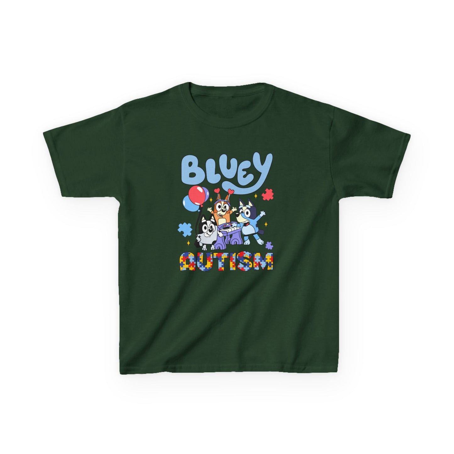 Kids Tee — Bluey & Friends Autism Awareness Graphic