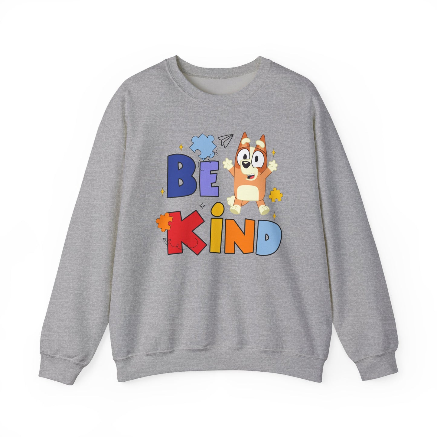 Be Kind Crewneck Sweatshirt — Cute Dog Graphic Kids/Adult Casual Pullover