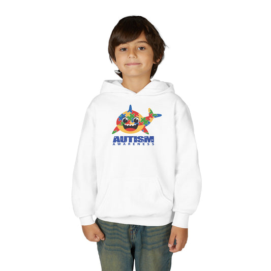 Autism Awareness Youth Hoodie - Colorful Shark Design