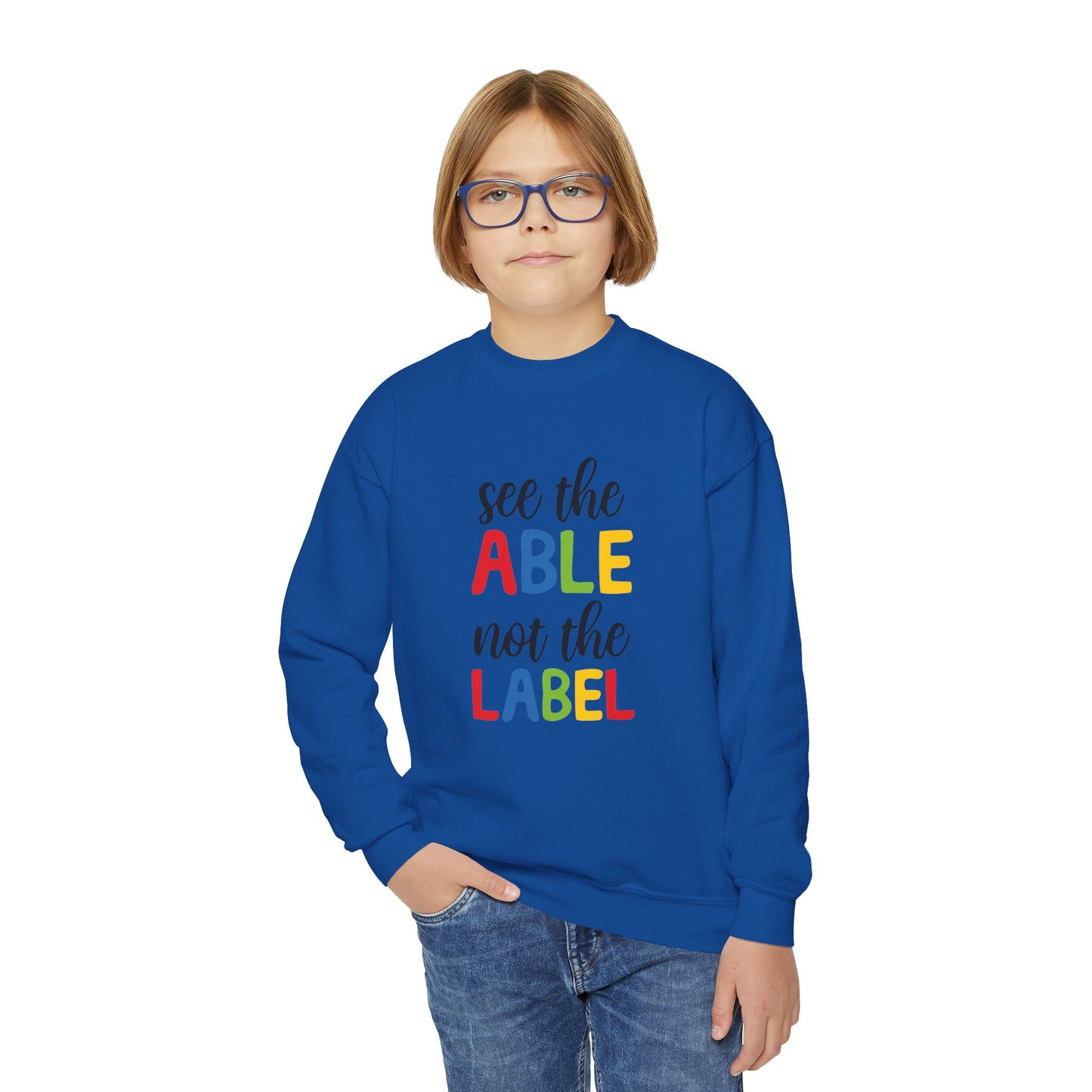 See the Able Not the Label Youth Crewneck Sweatshirt
