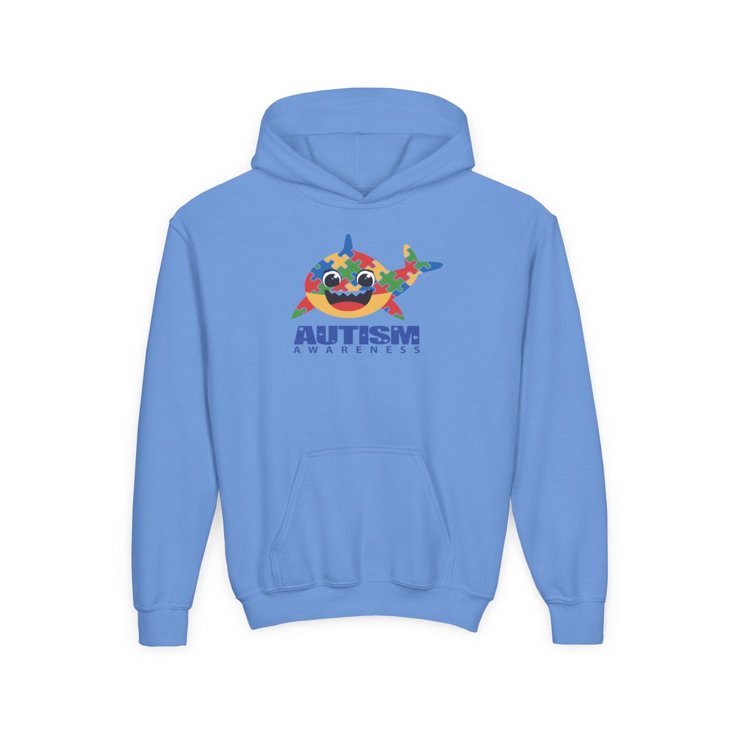 Autism Awareness Youth Hoodie - Colorful Shark Design