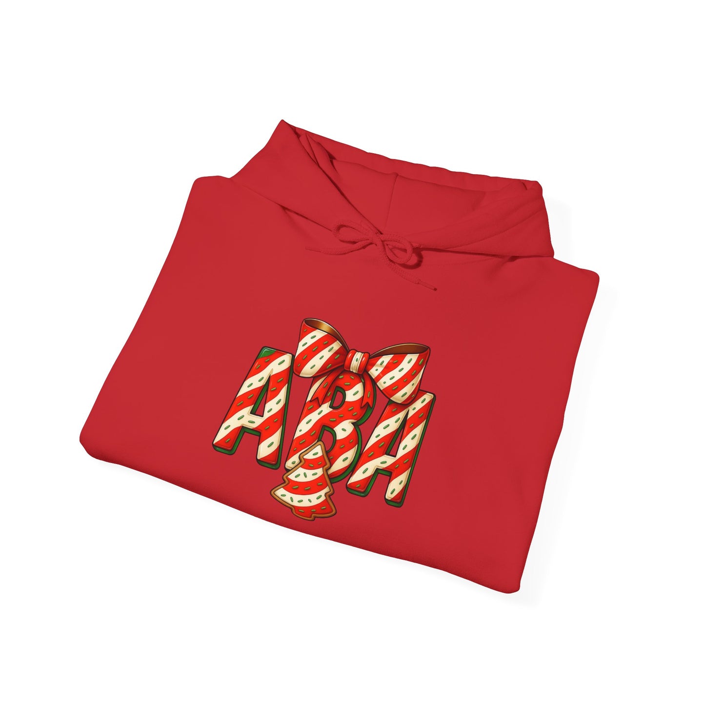 ABA Little Debbie Cake Candy Cane Gift Bow Graphic Holiday Sweatshirt Hoodie