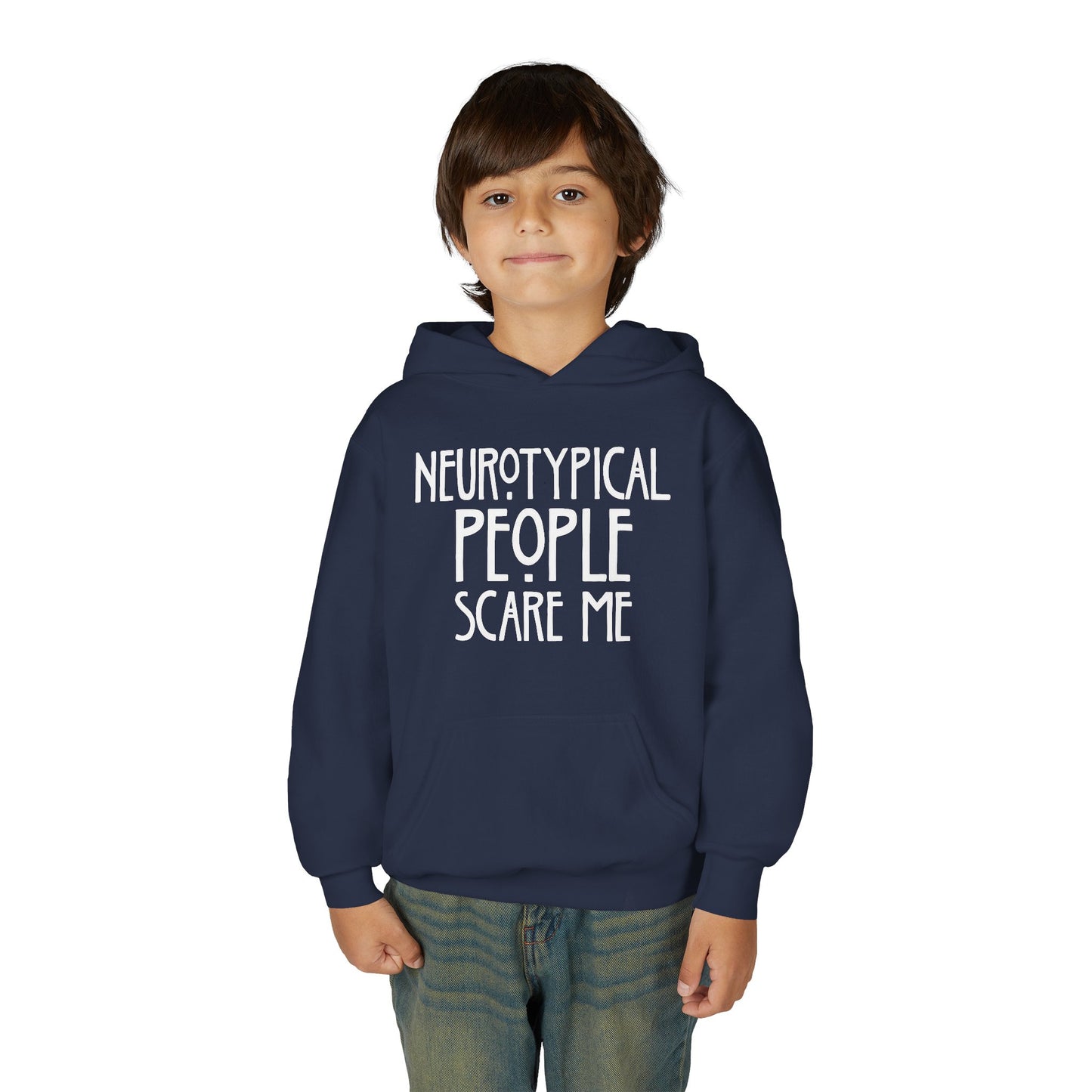Youth Hoodie - "Neurotypical People Scare Me" Autism Awareness Pullover