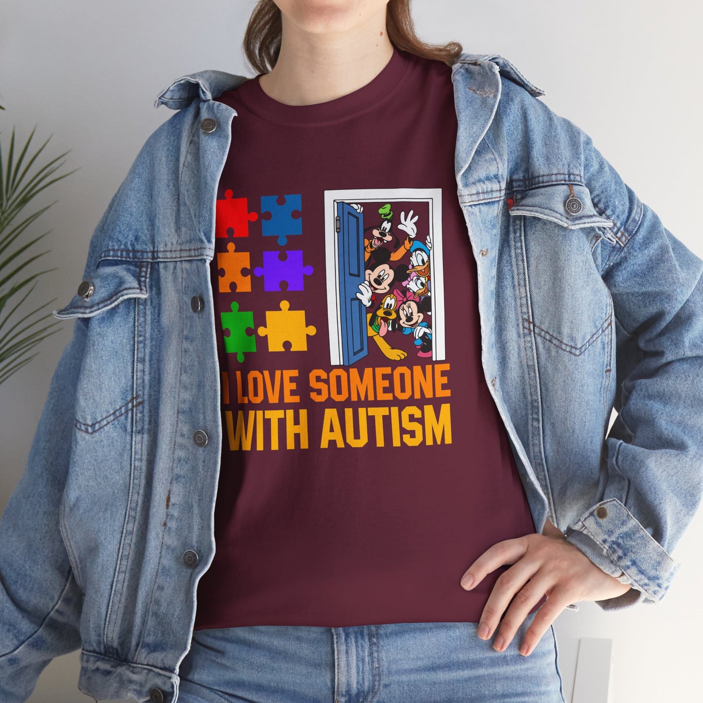 Autism Awareness T-Shirt – "I Love Someone With Autism" Puzzle Heart Tee