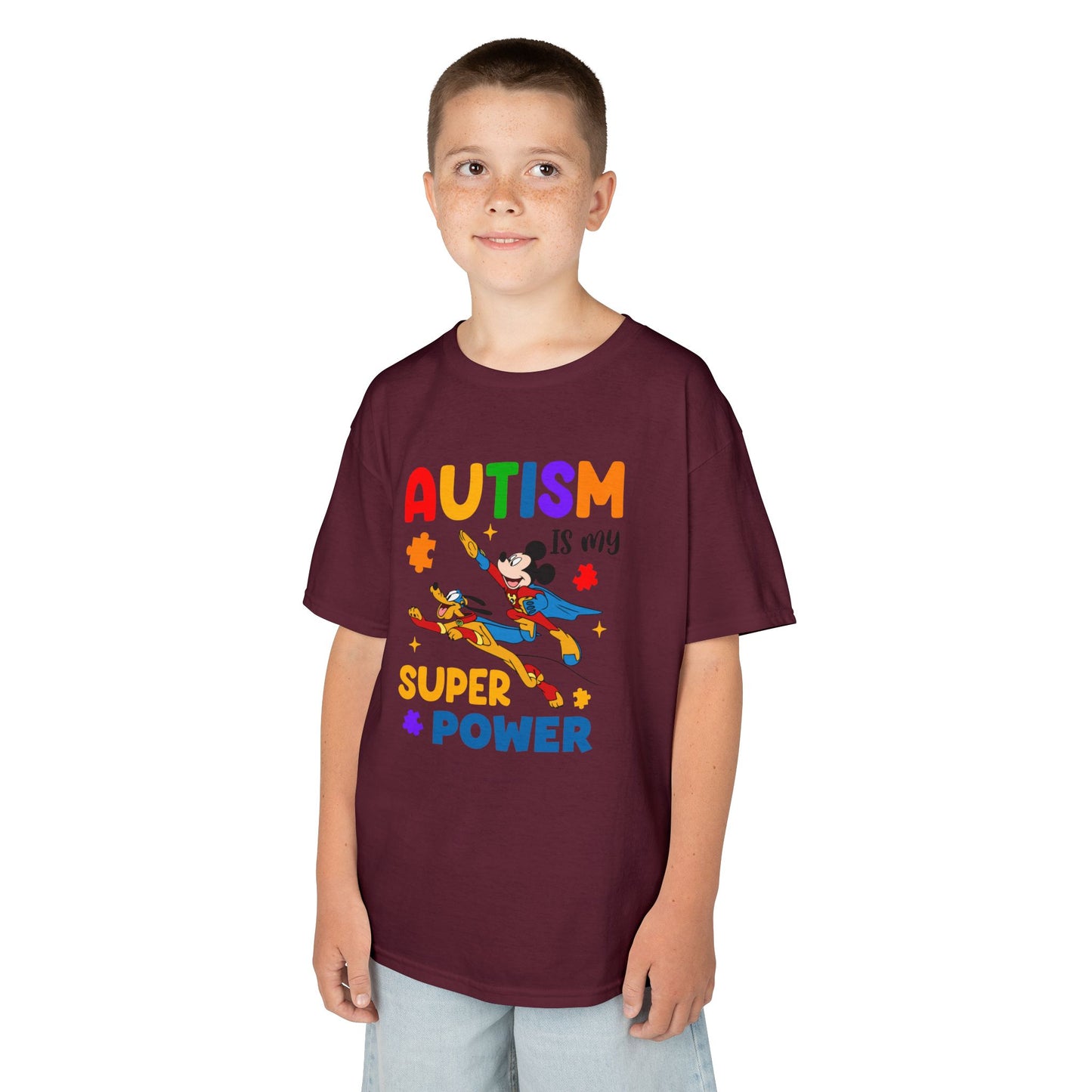 Autism Is My Superpower Kids T-Shirt — Colorful Awareness Tee