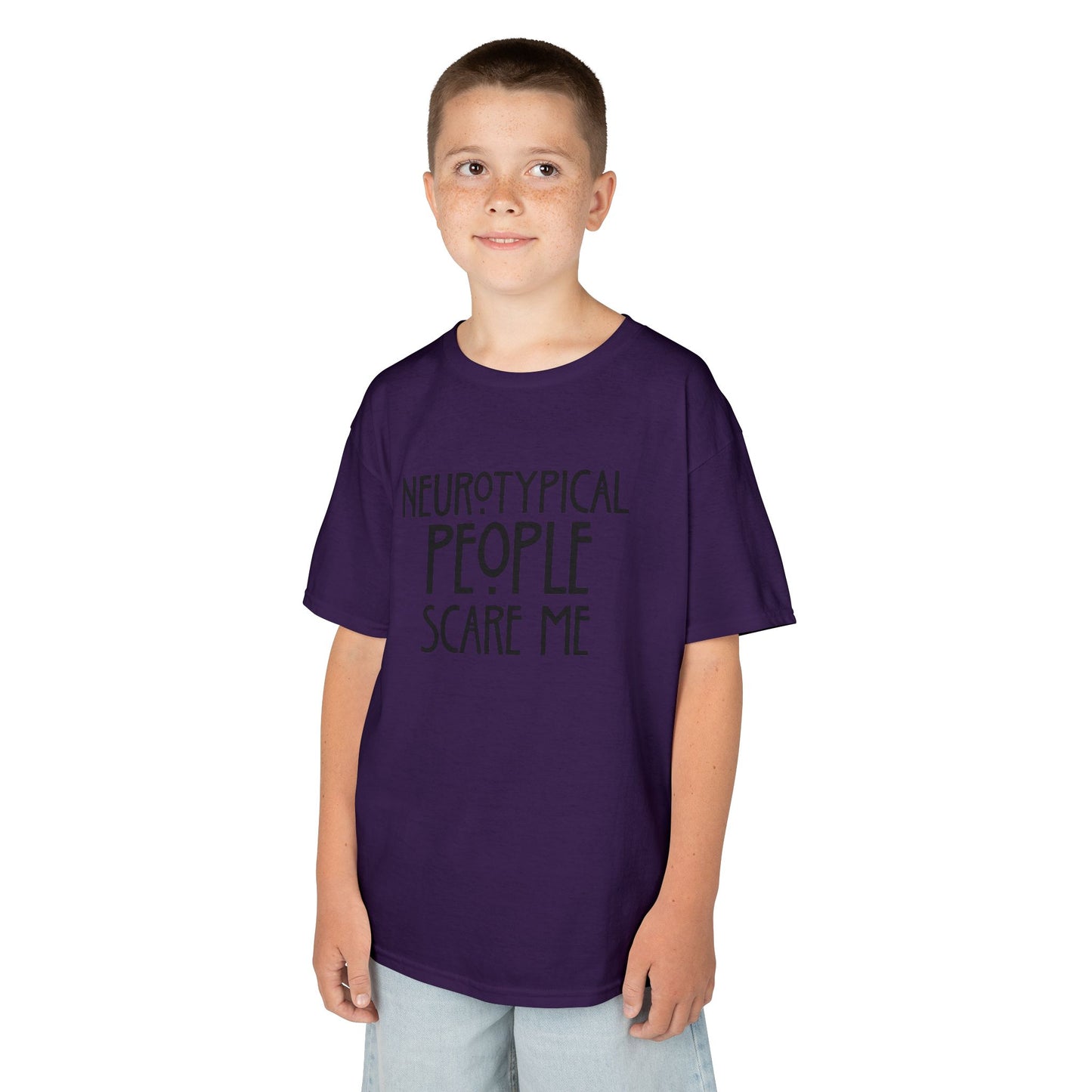 Kids Tee — "Neurotypical People Scare Me" Humor Autism Awareness Shirt