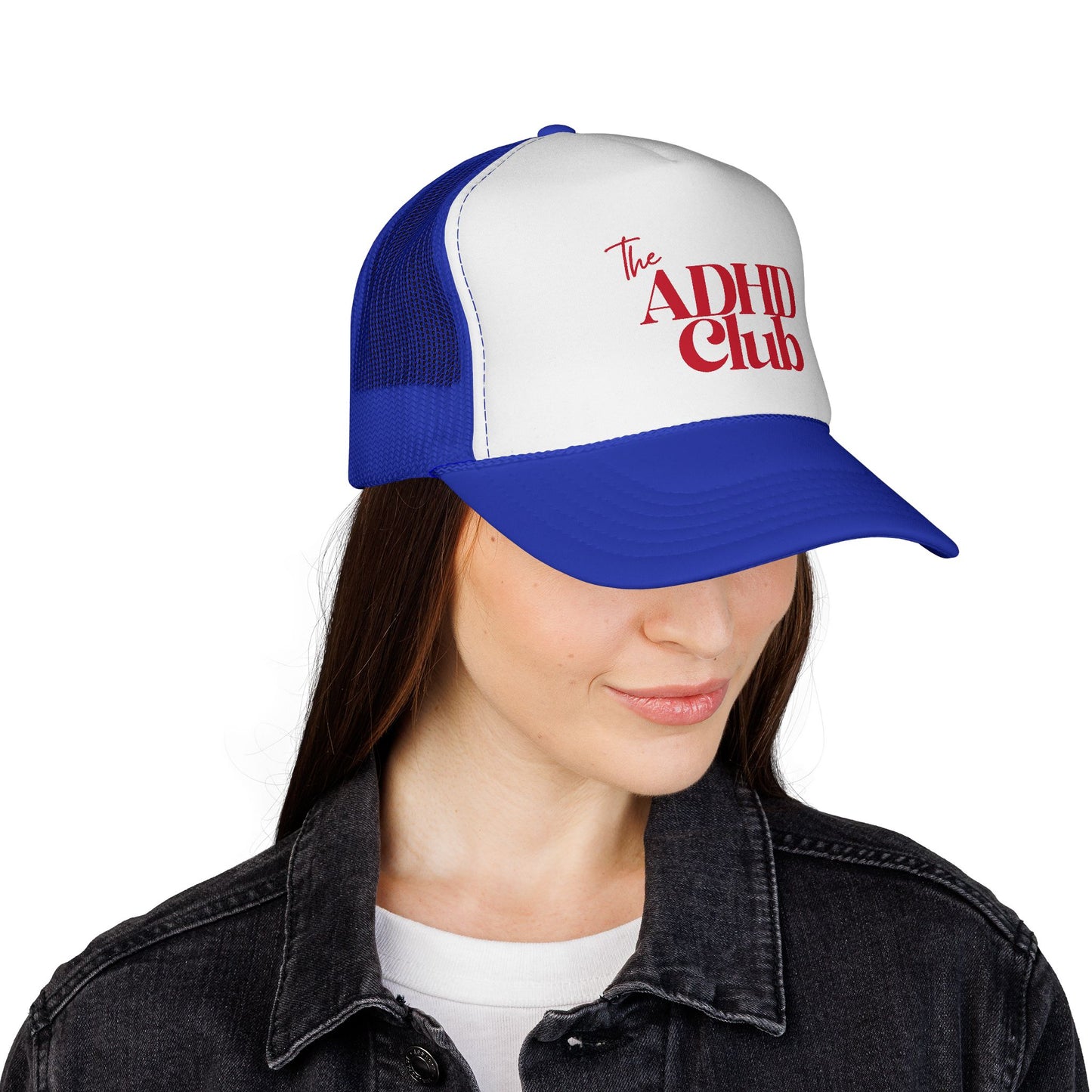 Trucker Hat — "The ADHD Club" Retro Logo Mesh Cap