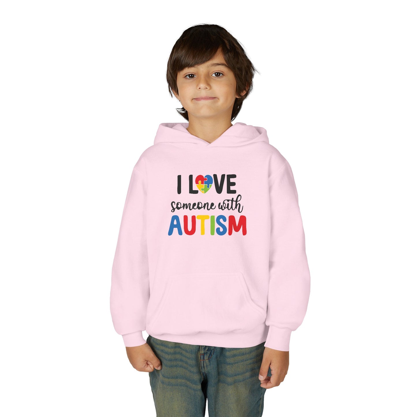 I Love You Puzzle Heart Hoodie for Youth