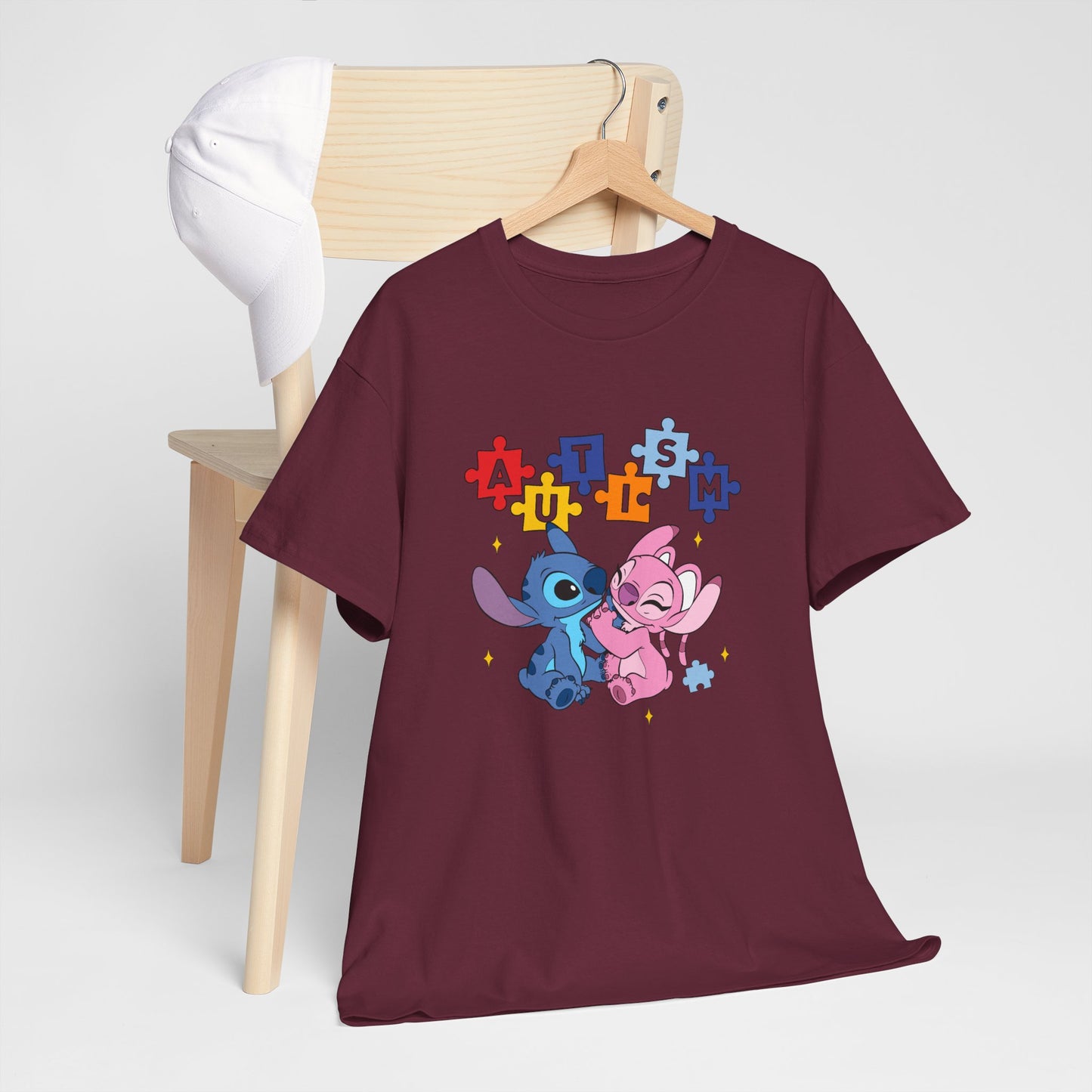 Autism Puzzle Love T-Shirt — Cute Stitch & Angel Friendship Tee