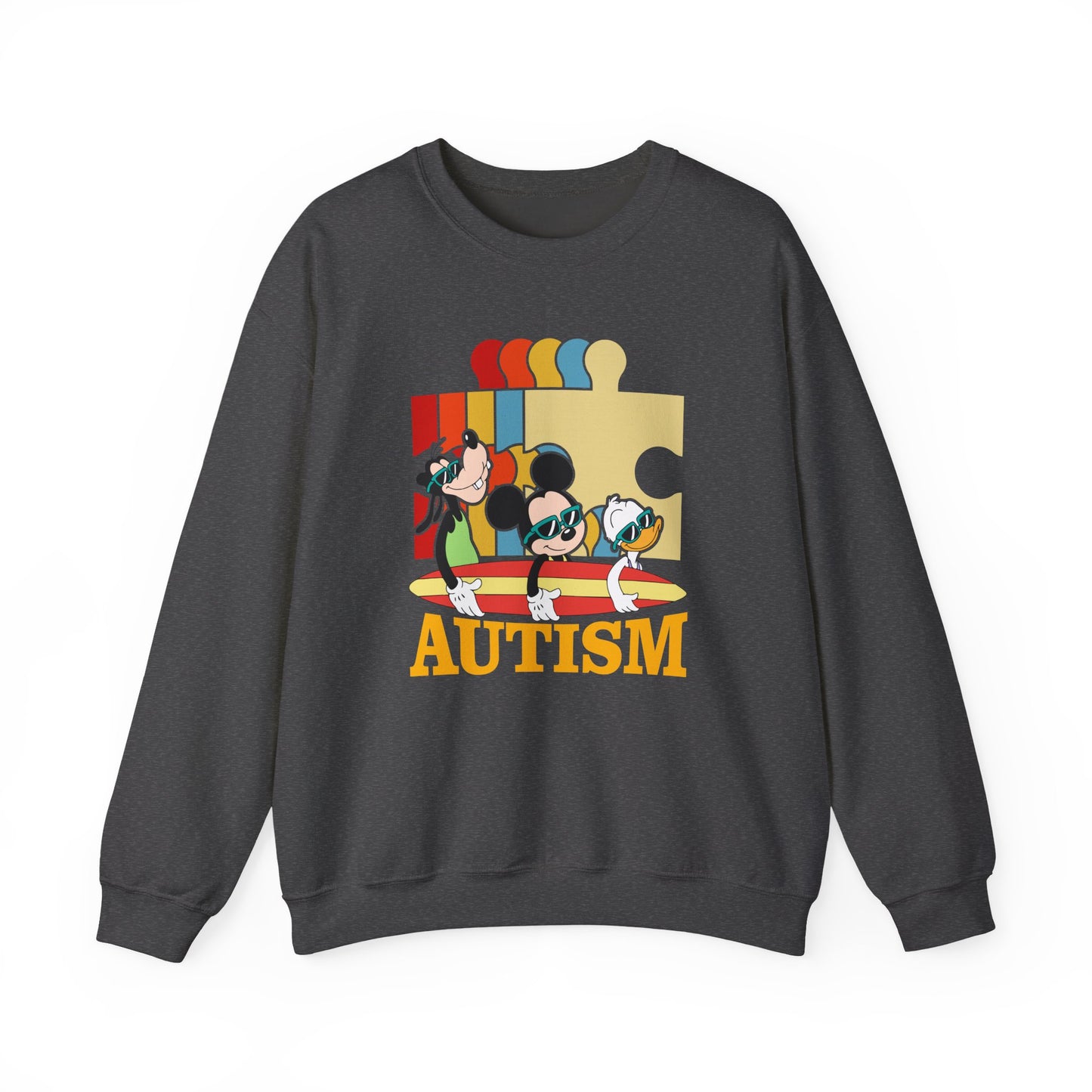 Autism Awareness Crewneck Sweatshirt – Colorful Puzzle Design