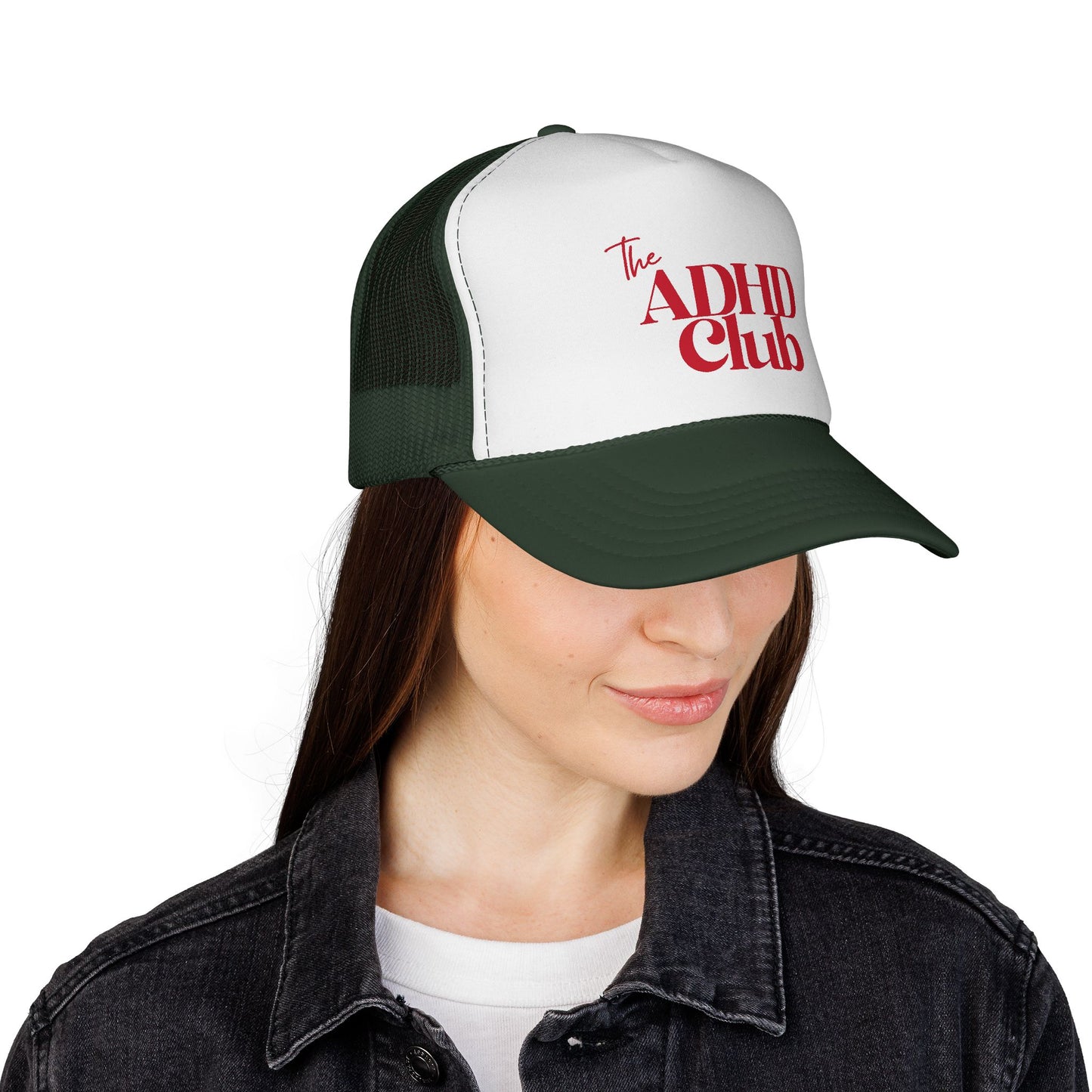 Trucker Hat — "The ADHD Club" Retro Logo Mesh Cap
