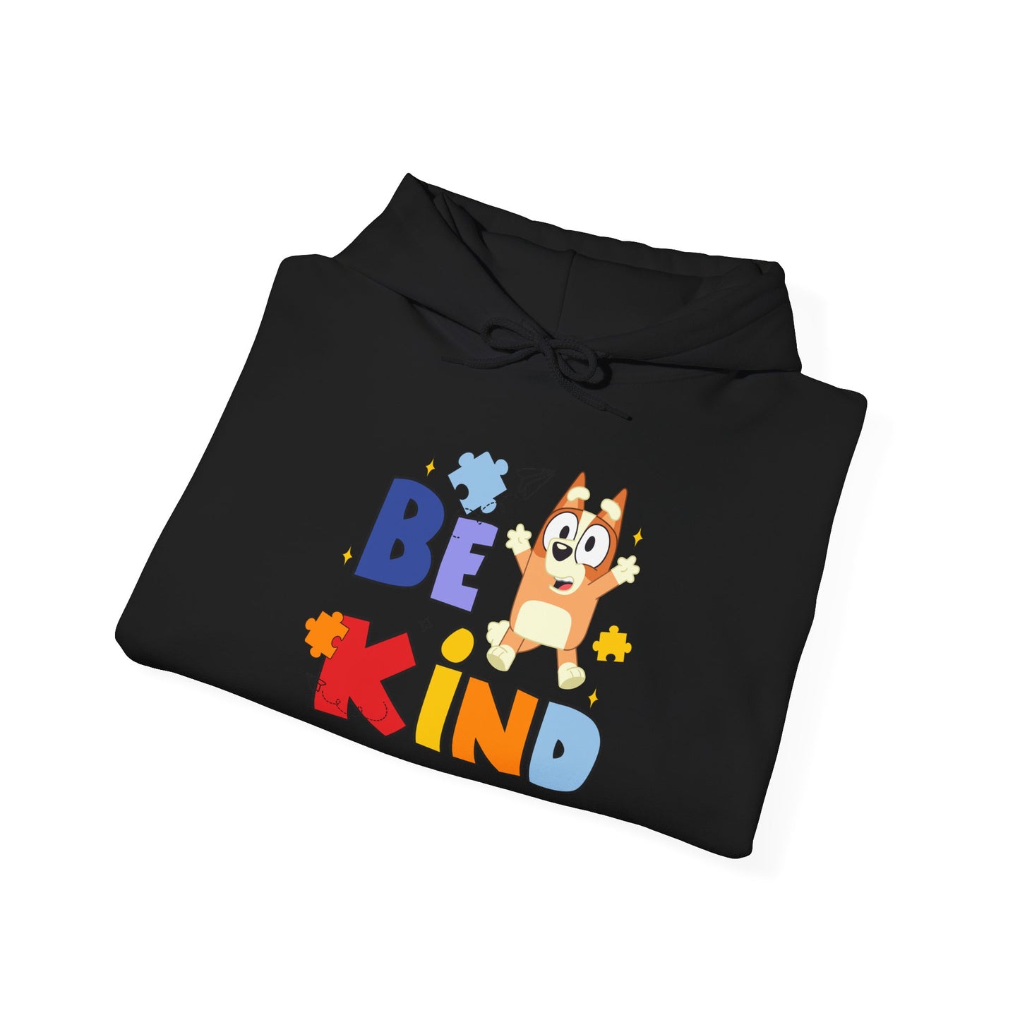 Be Kind Kids Hoodie – Colorful Cartoon Puppy Graphic Hoodie