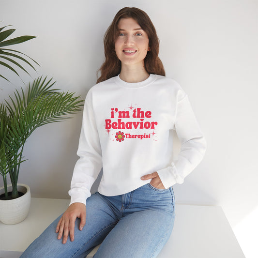 Behavior Therapist Sweatshirt - "I'm the Behavior Therapist" Retro Floral Crewneck