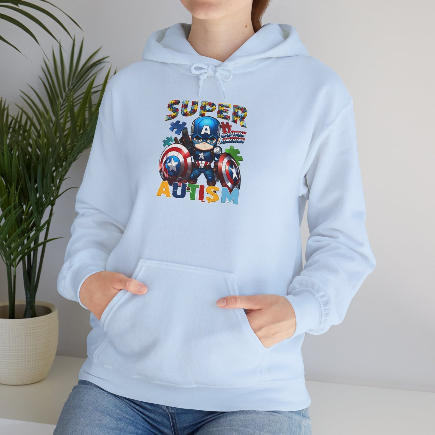 Autism Superhero Hoodie — 'Super Autism' Colorful Puzzle Support Sweatshirt