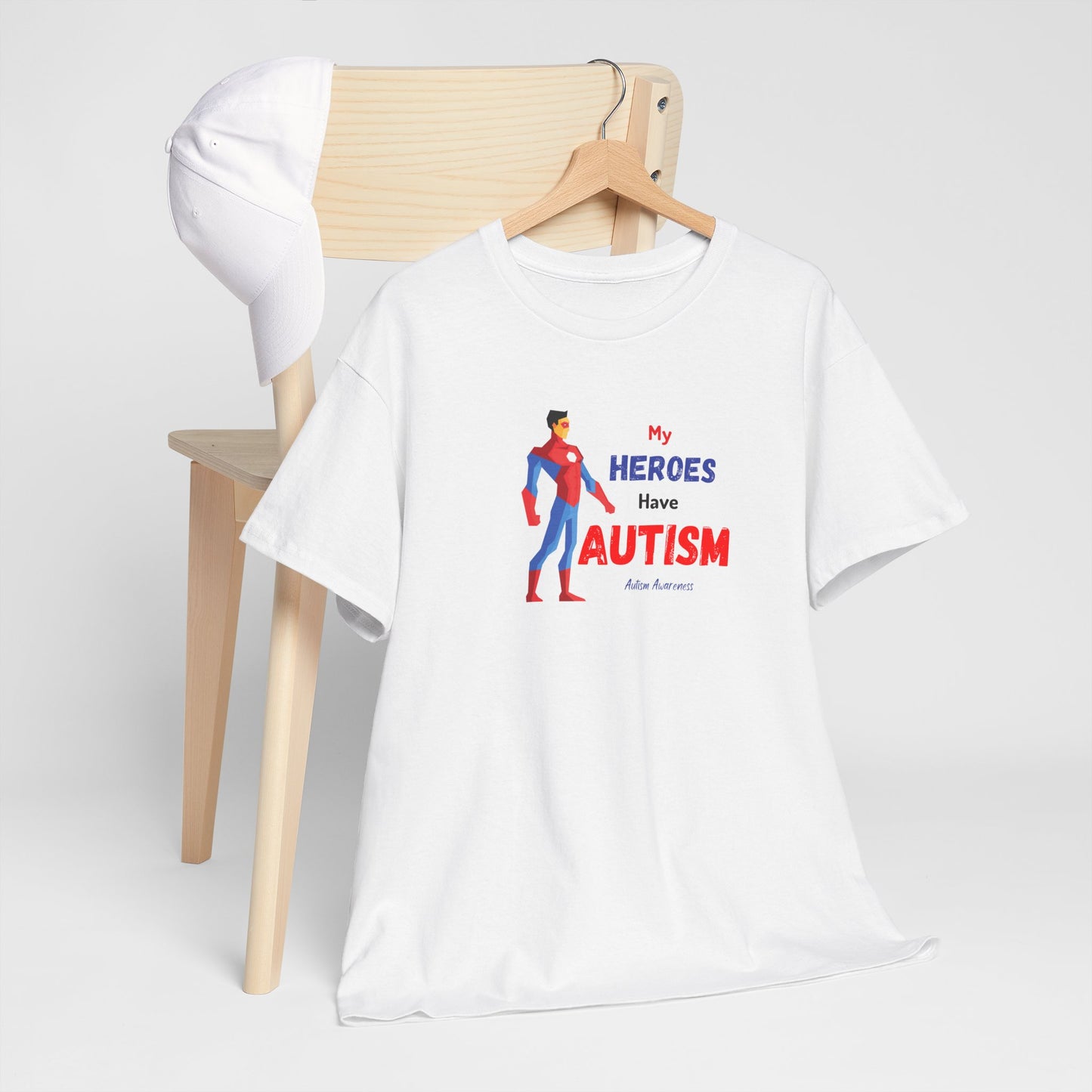 My Heroes Have Autism Tee, Unisex Cotton Shirt, Awareness Gift, Everyday Casual Wear, Support Autism, Unique Superhero T-Shirt