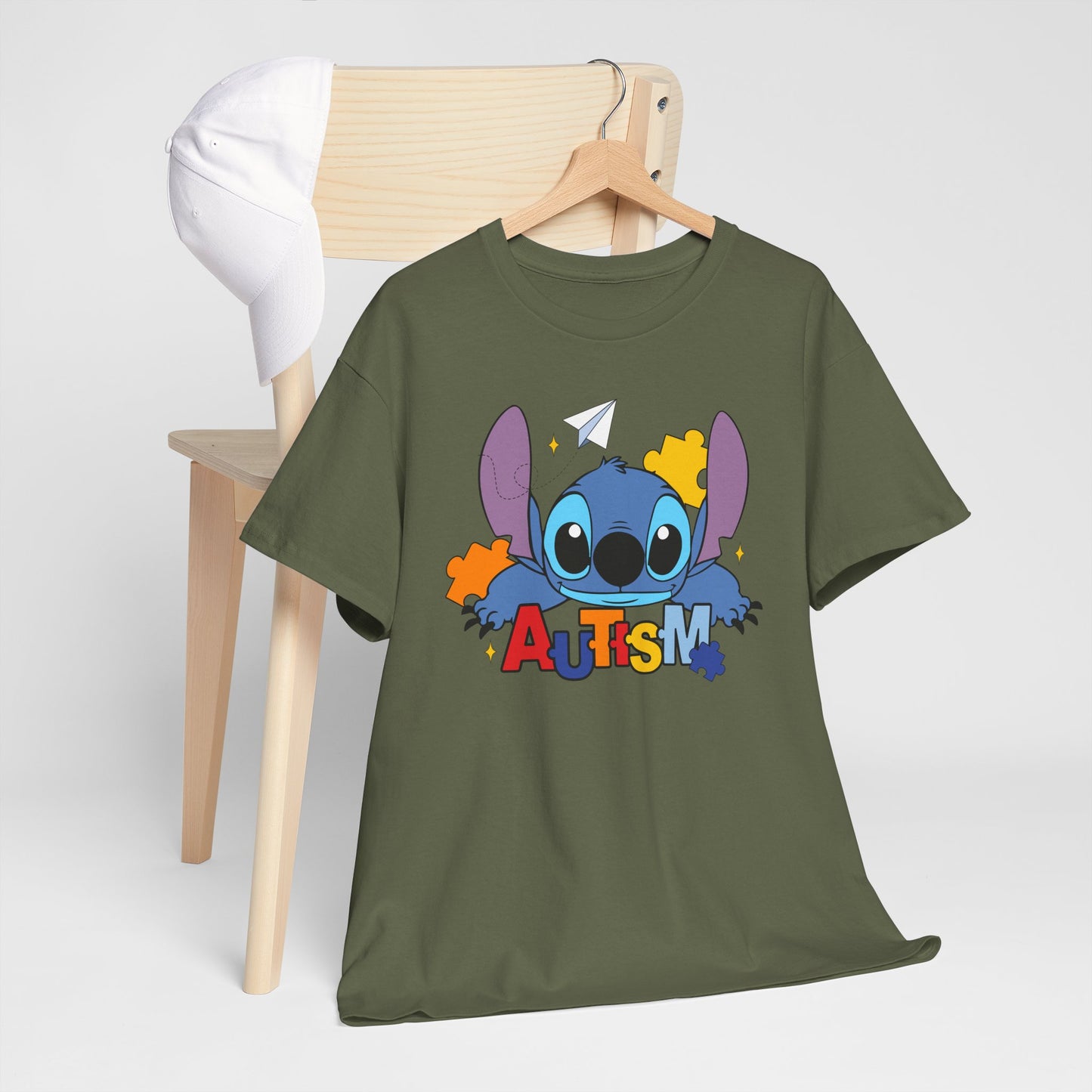 Autism Puzzle Heart T‑Shirt — Cute Blue Character Awareness Tee