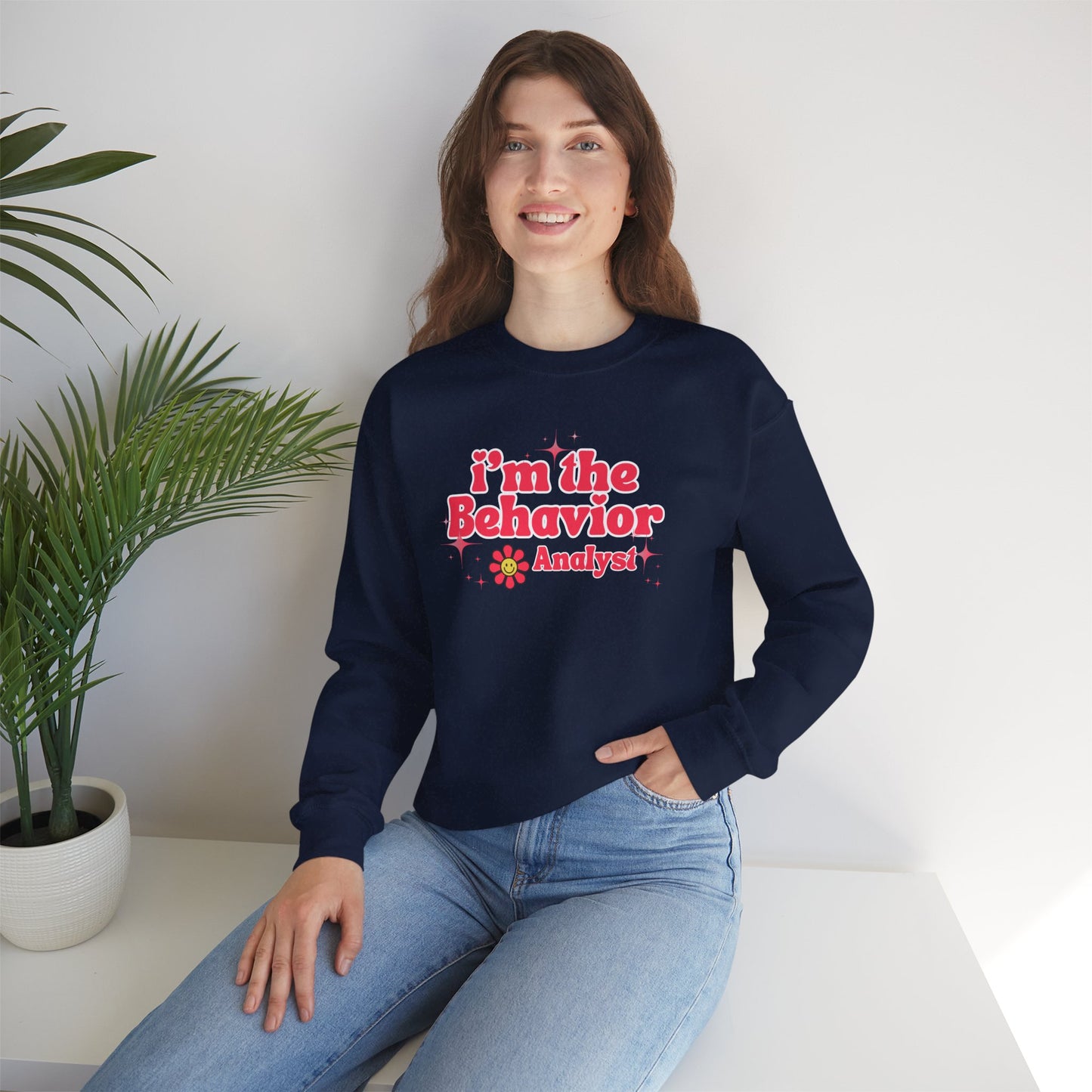 Behavior Analyst Sweatshirt — "I'm the Behavior Analyst" Retro Floral Crewneck