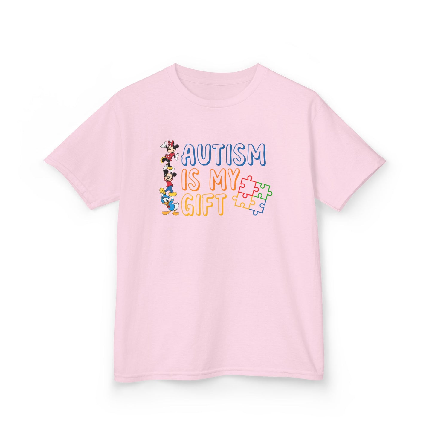 Kids Tee — "Autism Is My Gift" Colorful Puzzle Piece Design