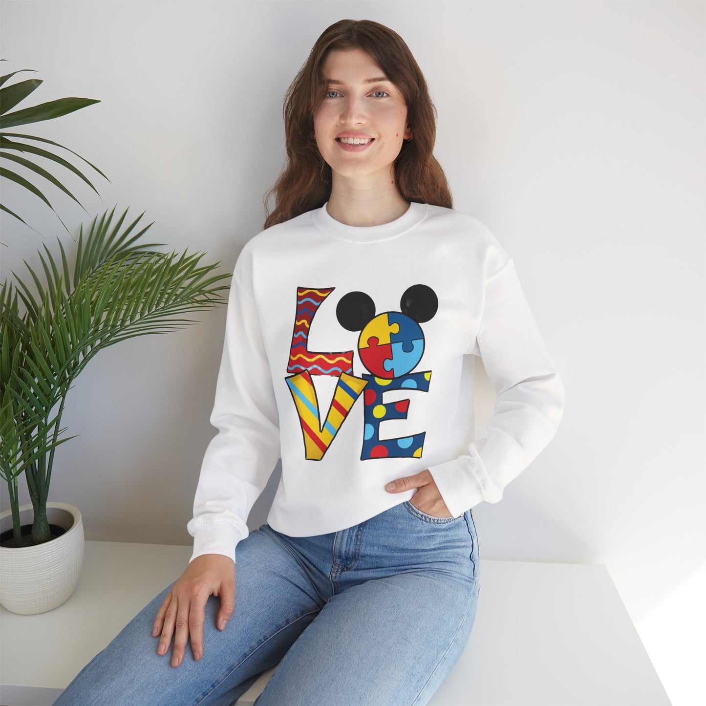 Autism Awareness LOVE Crewneck Sweatshirt
