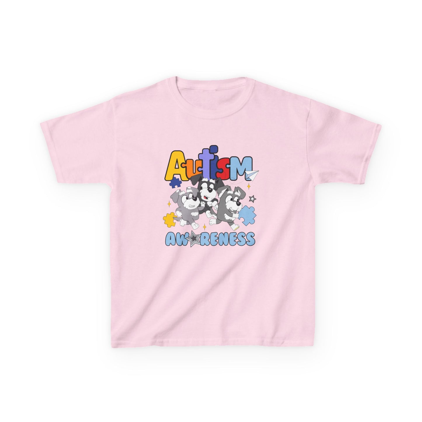 Kids Tee — 'Autism Awareness' Colorful Puzzle Heart Design