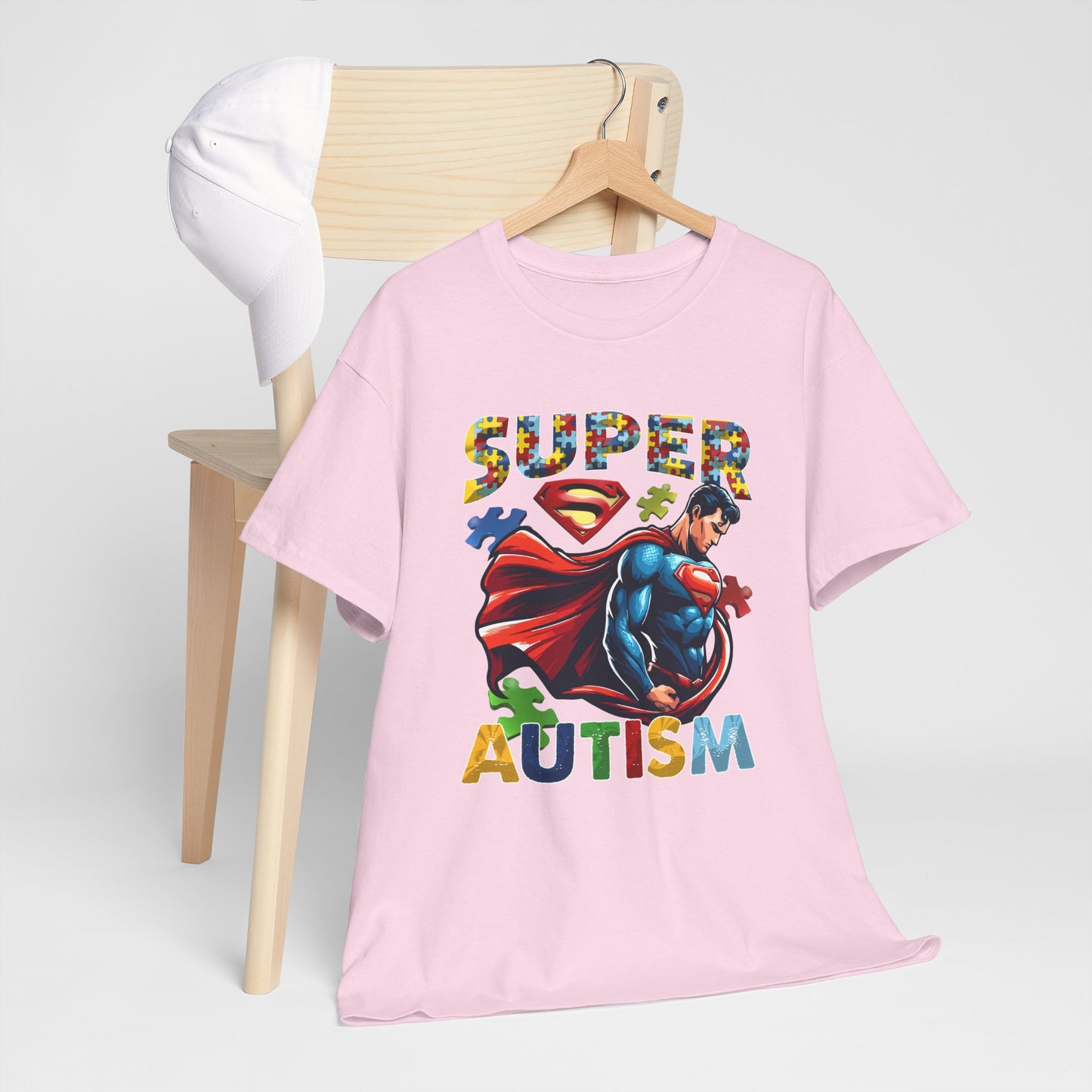 Autism Superhero T-Shirt — "Super Autism" Colorful Puzzle Design