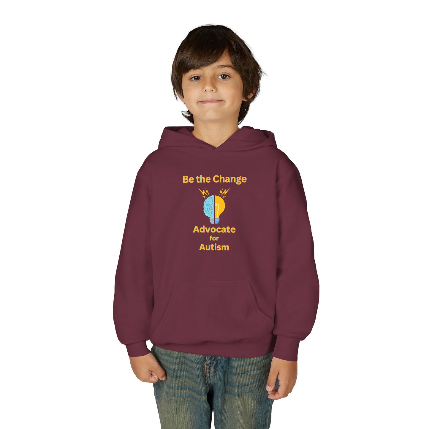Youth Autism Advocate Hoodie — "Be the Change" Awareness Sweatshirt