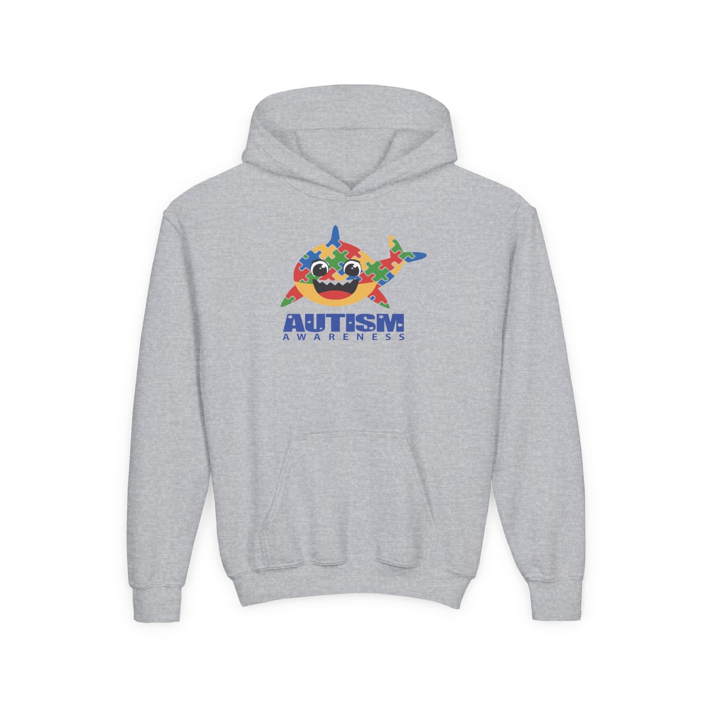 Autism Awareness Youth Hoodie - Colorful Shark Design