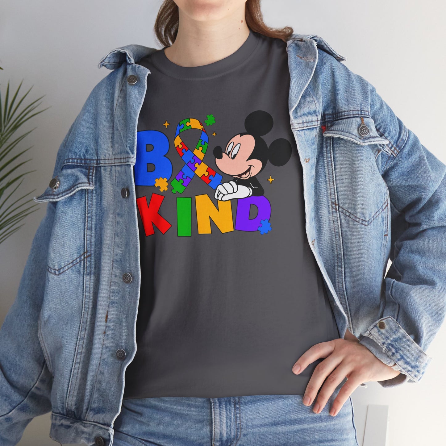 Be Kind Kids T‑Shirt — Colorful Ribbon & Character Graphic
