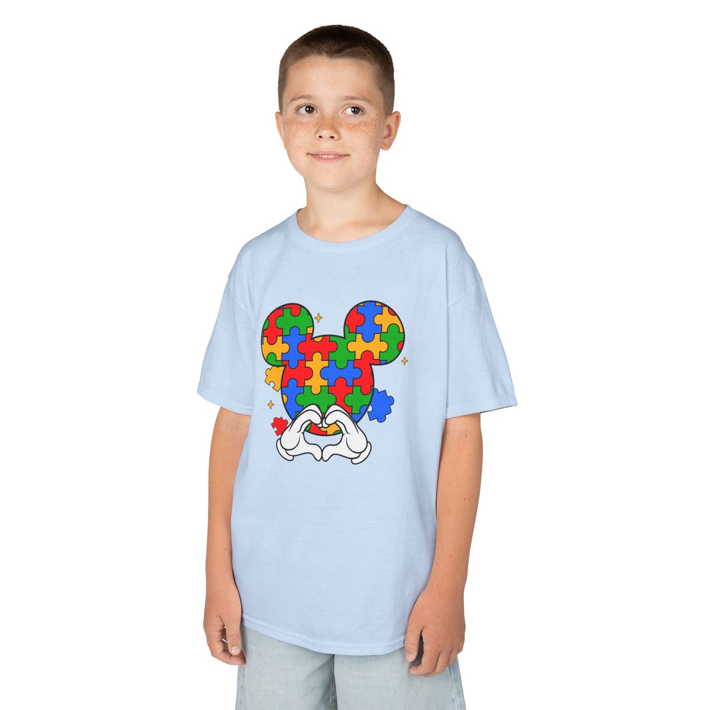 Kids Puzzle Mouse Autism Awareness T‑Shirt